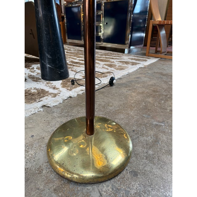 2 Toned Brass Adjustable Floor Lamp, 1950s For Sale - Image 9 of 9