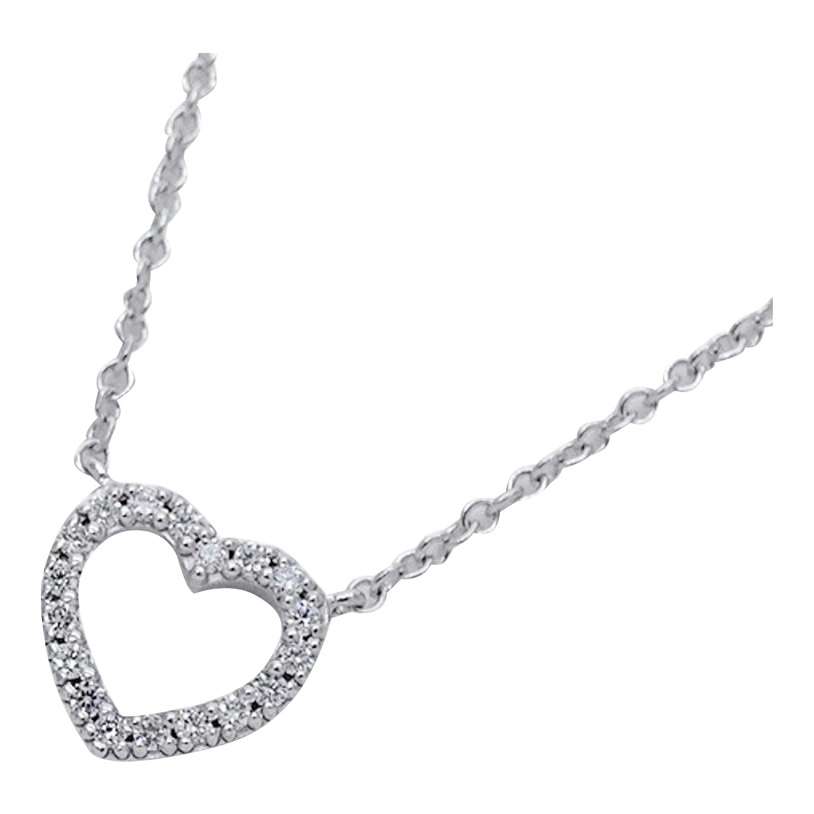 Tiffany & Co. Necklace Ladies 750Wg Diamond Metro Heart White Gold
