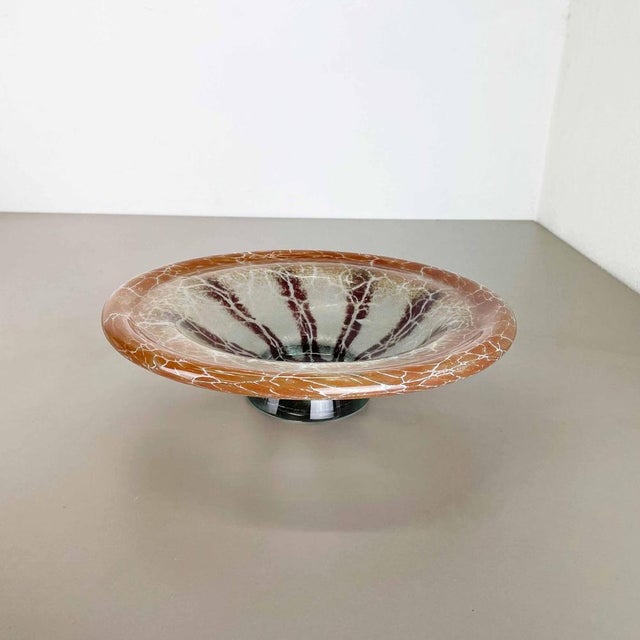 Art Deco Baushaus German Glass Bowl by Karl Wiedmann for WMF Ikora, 1930s For Sale - Image 4 of 18