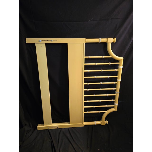 Mid Century Modern Boho Chic yellow faux bamboo single bed frame. This came out of an estate with several other matching...