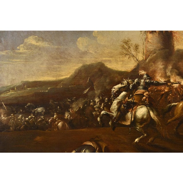 Francesco Graziani / Ciccio Napoletano, Battle with Knights, 1690, Oil on Canvas, Framed For Sale - Image 7 of 16