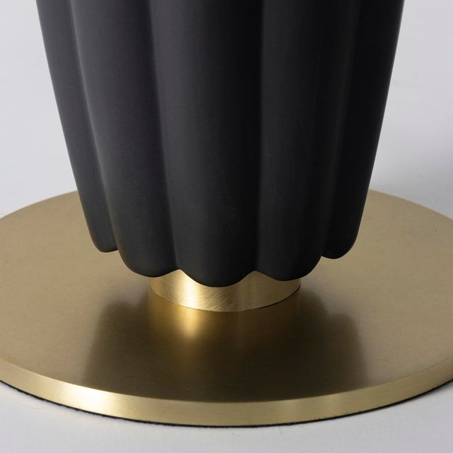 Crocus Ceramic Table Lamp, Black For Sale - Image 4 of 5