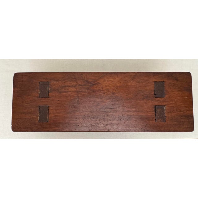 Vintage American Primitive Mortise & Tenon Solid Wood Low Stool For Sale - Image 9 of 11