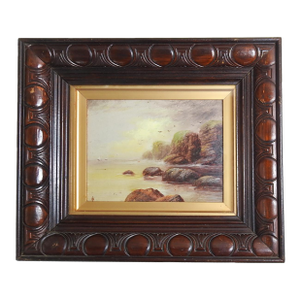 1911 Lands End Cornwall Rocky Coast Painting