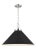 Traditional Chapman & Myers by Visual Comfort Studio Wellfleet Medium Wide Pendant, Midnight Black & Polished Nickel For Sale - Image 3 of 5