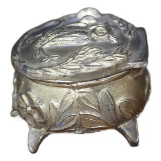 Victorian Ring Box With Bird & Floral Decoration For Sale