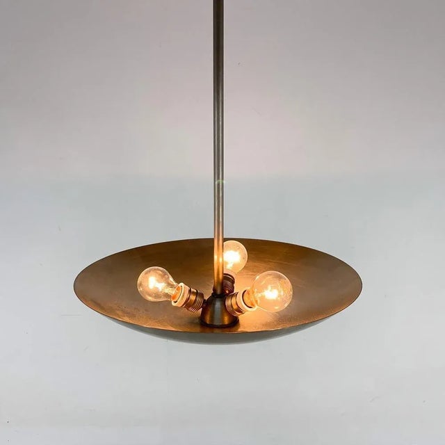 1930s Chrome Pendant Light attributed to Franta Anyz, Czechoslovakia, 1930s For Sale - Image 5 of 13