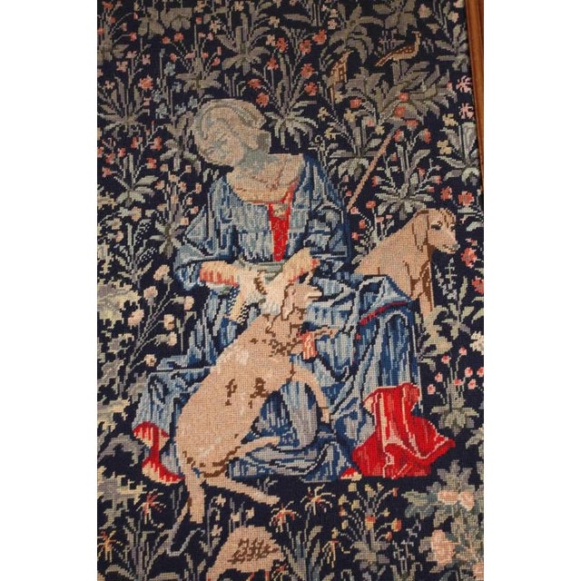 Framed Tapestry with Medieval Motif For Sale - Image 4 of 5