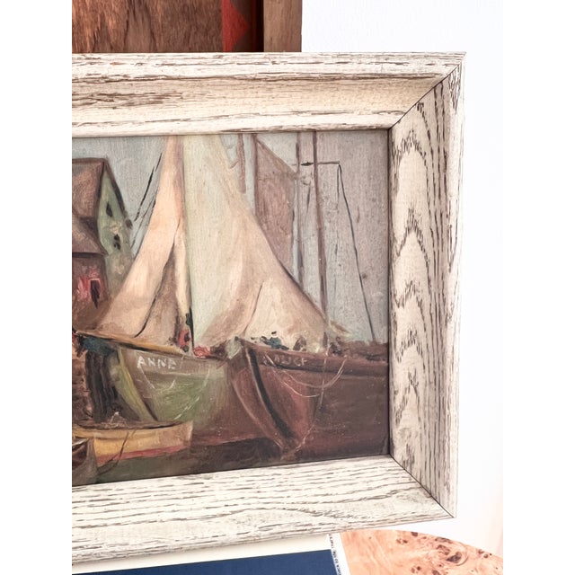 Impressionist Coastal Oil Painting Signed 1959 For Sale - Image 3 of 16