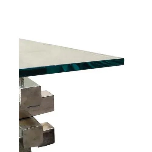 Glass Chromed Metal and Glass Coffee Table, 1970s For Sale - Image 7 of 8
