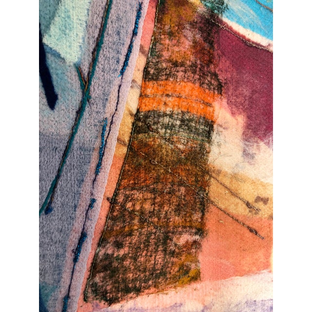 Textile Smadar Livne, Fiber Art Collage Israeli Modernist Vibrant Colorful Tapestry Wall Hanging Rug, 1994 For Sale - Image 7 of 11