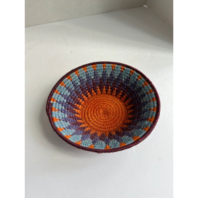 African Small Colorful African Basket For Sale - Image 3 of 9