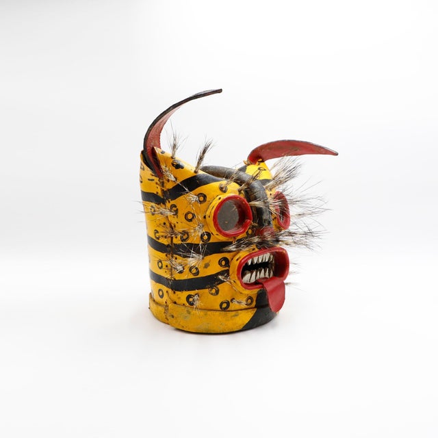 Vintage Ceremonial Jaguar (Tigre) Mask, Zitlala, Guerrero, Mexico For Sale - Image 12 of 18