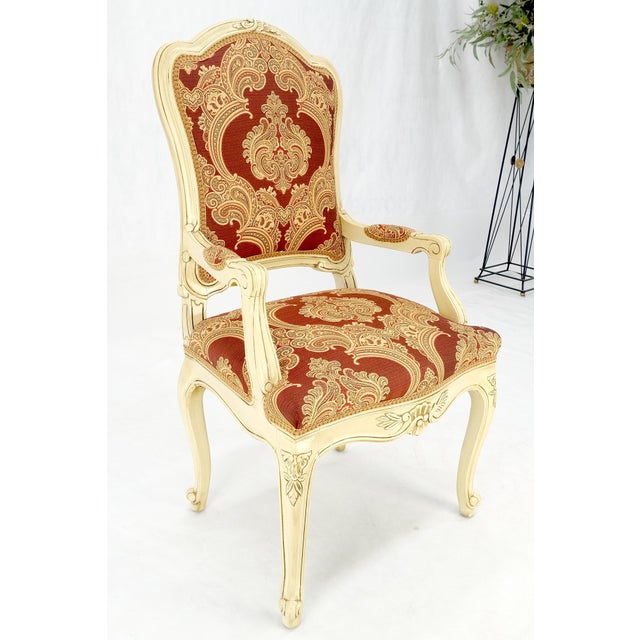 8 Carved Dining Chairs Walnut Table 3x18" Leaves Overall 132" Long Dining Set For Sale - Image 9 of 12