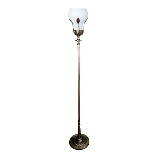 Vintage 1950s Stiffel Laurel Leaves Torchiere Floor Lamp For Sale