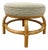 Vintage MCM Ottoman Beige Cushion Honey Rattan Coastal Stool Hollywood Regency For Sale
