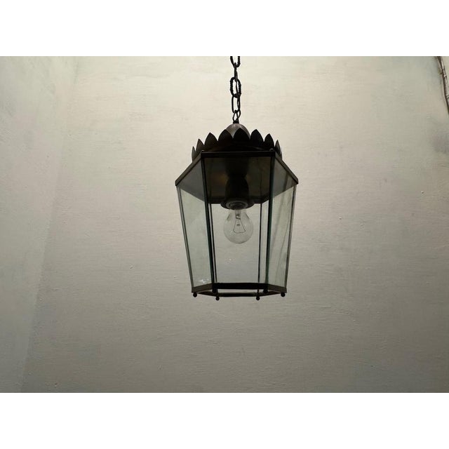 Vintage Glass Pendant in Bronze, 1950s For Sale - Image 11 of 14