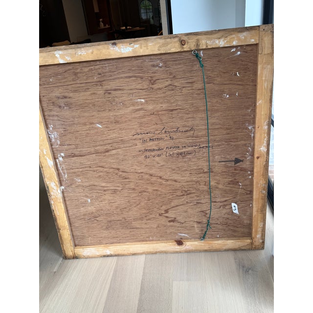 1990s Marc Lambrechts Original Abstract Mixed Media- “In Motion a 97. Oil/Asphalt on Plaster on Wood/Metal 105cm X 105cm (42”x42”) For Sale - Image 10 of 12