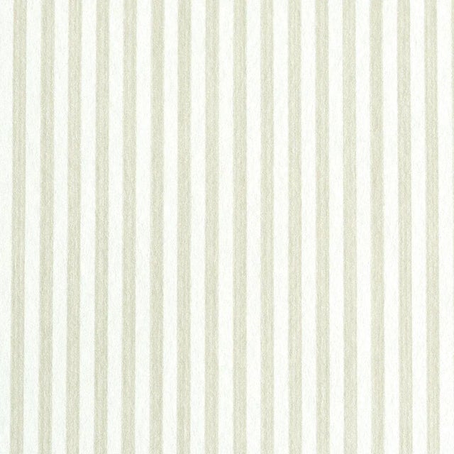 Schumacher Edwin Stripe Narrow Wallpaper in Naturelle For Sale