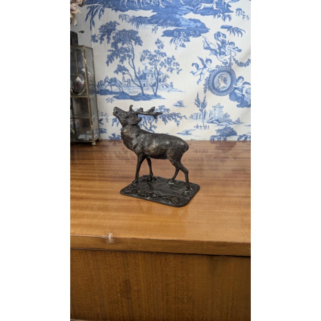 Bronze Sculpture of a Deer in the style of Paul-Édouard Delabrière, 1890s For Sale - Image 6 of 11