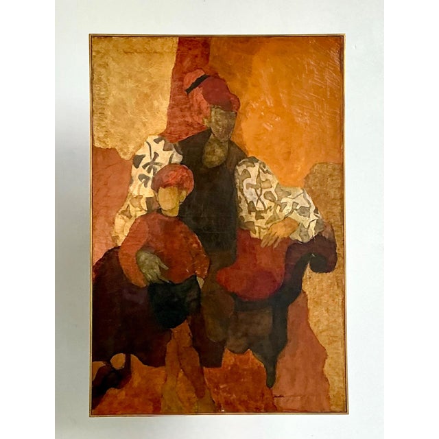 Wood Vintage Abstract Figurative Painting For Sale - Image 7 of 14