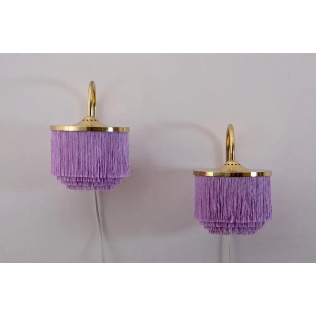Swedish purple fringes wall light model v271 designed by hans-agne jakobsson, produced in markaryd, sweden, 1960s....