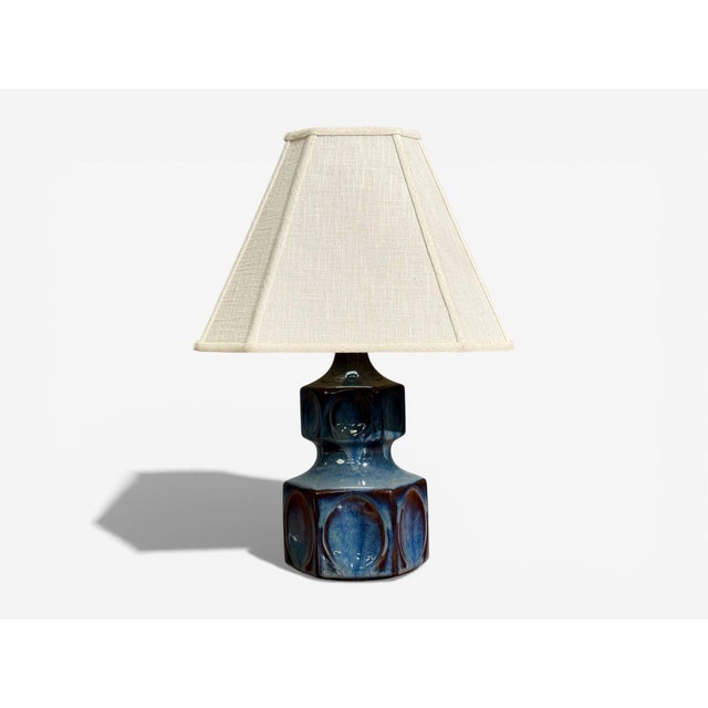 Einar Johansen, Table Lamp, Blue Glazed Ceramic, Denmark, 1960s A model no. 1062 from the series AJ64 designed by Einar...