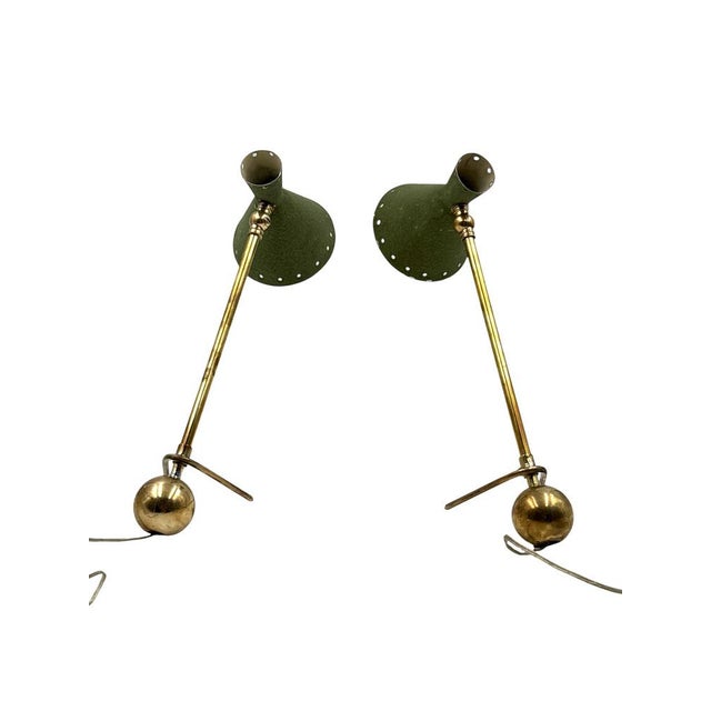 Metal Mid-Century Table Lamps attributed to Stilnovo, Milano, Italy, 1950s, Set of 2 For Sale - Image 7 of 13