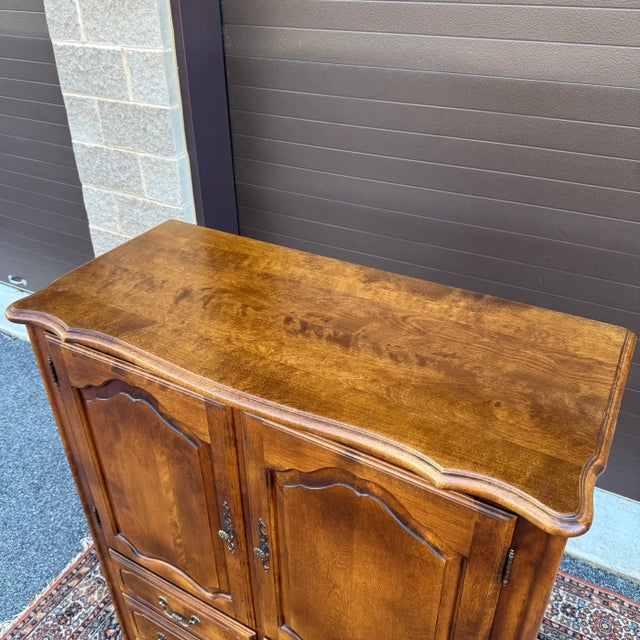 Wood 1980s Ethan Allen Country French Solid Birch 6 Drawer Highboy Armoire Dresser (26-5305 Fruitwood) For Sale - Image 7 of 18