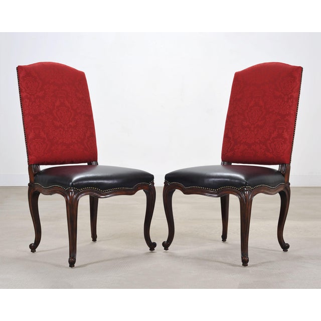 Ruby Red Set of Ten Ralph Lauren Noble Estate Leather Dining Chairs For Sale - Image 8 of 18