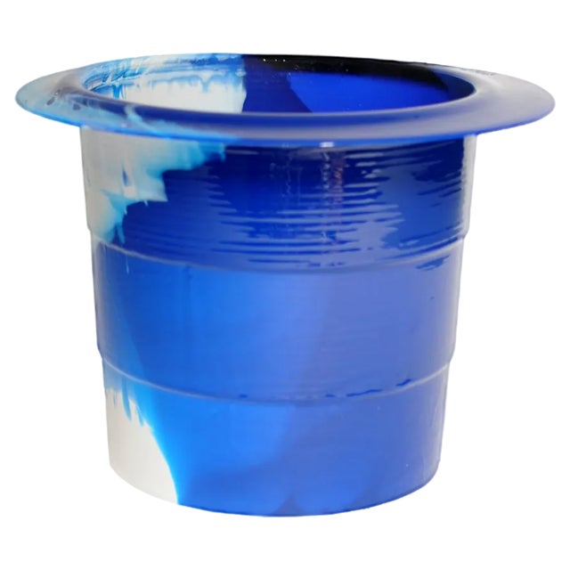 Clear Blue Matt Blue and Matt White Babel L Ice Bucket by Gaetano Pesce for Fish Design For Sale
