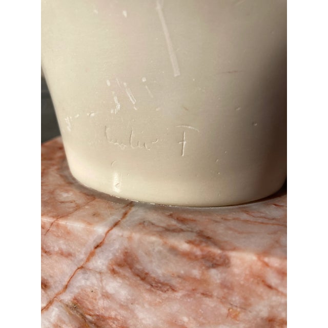 Bust of 19th Century French Woman on Cube Marble Mount After Grinam Niam Paris For Sale - Image 12 of 13