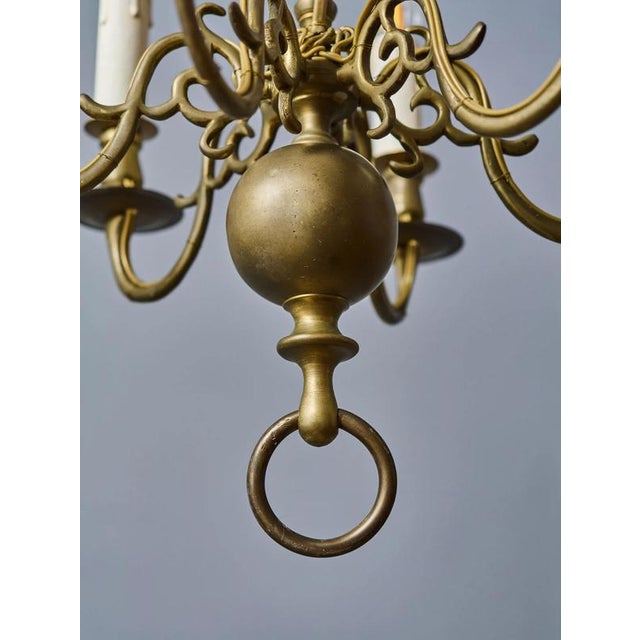 Antique Bronze 6-Arm Chandelier For Sale - Image 4 of 9
