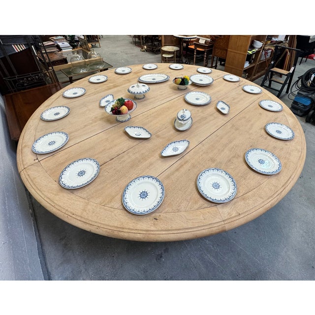 Wood Monumental Banquet Table in Raw Oak For Sale - Image 7 of 18