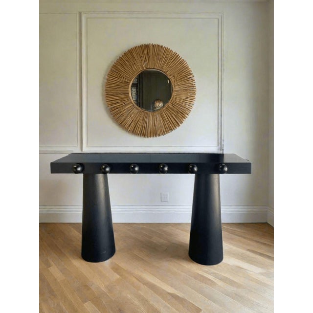 Modern Dot Modern Black Console Table With Sculptural Ball Design For Sale - Image 3 of 5