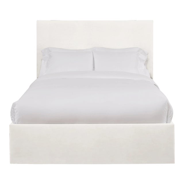 Hadley King Bedframe, Ivory Velvet For Sale