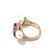 Bochic “Orient” Amethyst and Pearl Modernist Ring Set In 18K Gold and Silver, Size 7 For Sale - Image 4 of 6