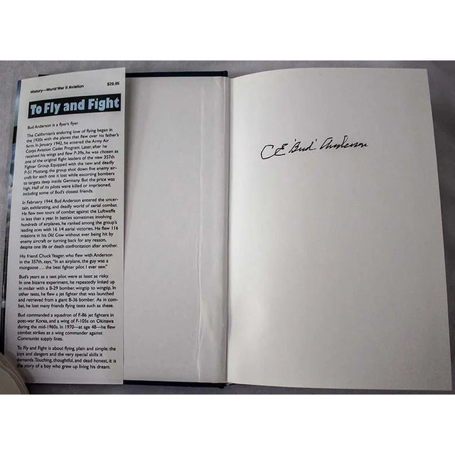 American To Fly and Fight Col. Clarence E. Bud Anderson Signed 1990 Hc Memoirs AAAce Dj For Sale - Image 3 of 9