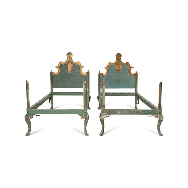 Graceful and luminous, this pair of Venetian-style twin beds captures the romance and artistry of Northern Italian design....