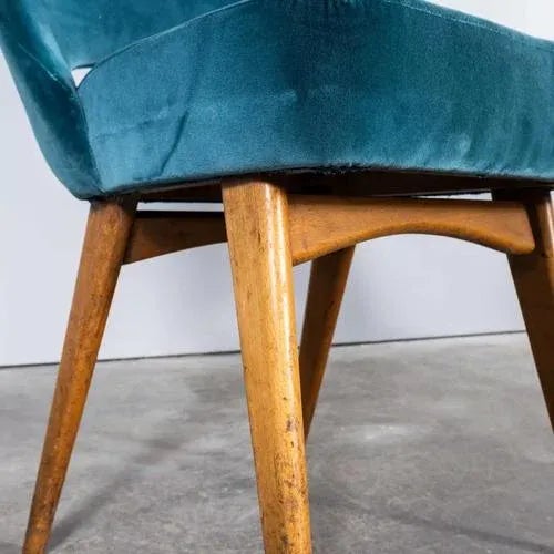 Velvet Dining Chair, 1960s For Sale - Image 3 of 12