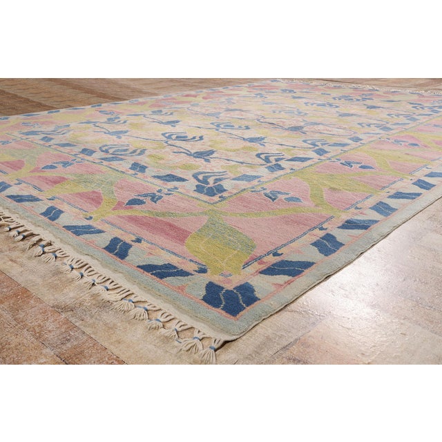 Pink Vintage Turkish Oushak Rug, 09'02 X 13'00 For Sale - Image 8 of 10