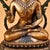 Bronze Vintage Gilt Bronze Seated Buddha Statue With Polychrome Accents and Figural Base For Sale - Image 8 of 9