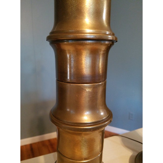 1970s Hollywood Regency Mega Stalk Faux Bamboo Lamps - a Pair For Sale - Image 5 of 13