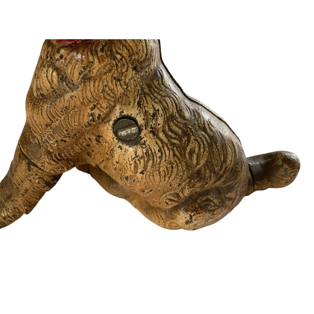 1940s Vintage Hubley Wire-Haired Terrier Cast Iron Bank Made Usa 1940s-1950s For Sale - Image 5 of 5