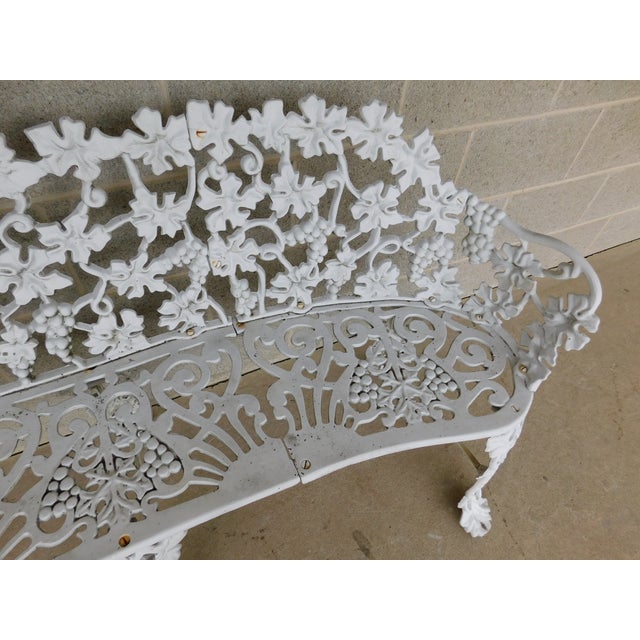 Metal Vintage Grape Vine Pattern Aluminum Settee Garden Bench 55"w For Sale - Image 7 of 10