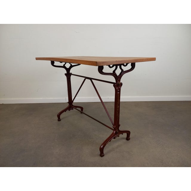 Art Nouveau Cast Iron and Wood Bistro Table, 1890s For Sale - Image 15 of 18