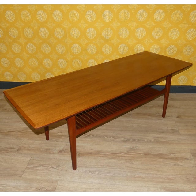 Vintage Teak Coffee Table with Shelf, 1960s For Sale - Image 4 of 14