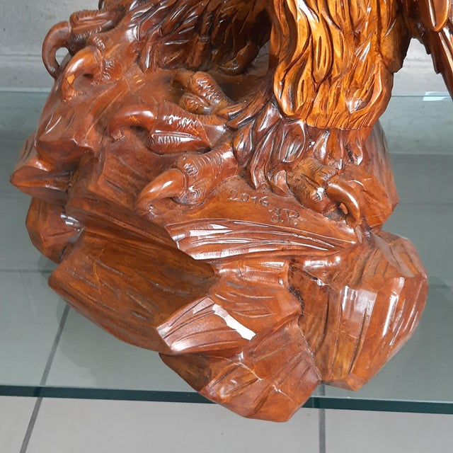 Large Golden Eagle Sculpture, 2000s, Wood For Sale - Image 16 of 18