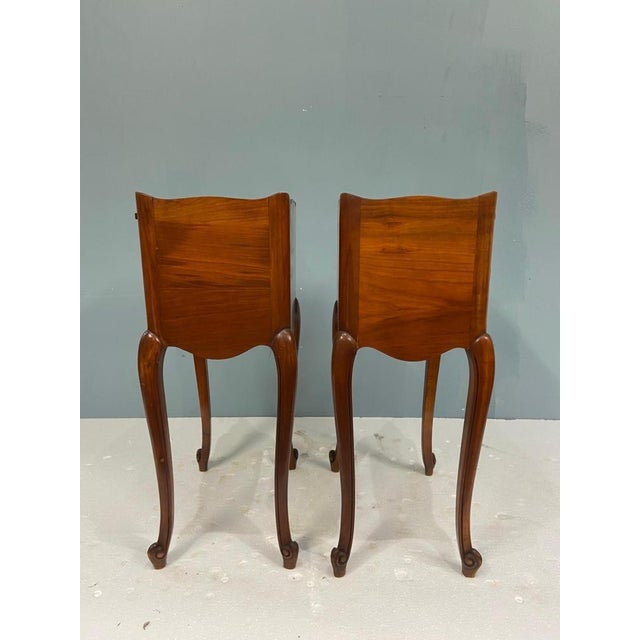 French Walnut Nightstands, 1920s, Set of 2 For Sale - Image 16 of 17