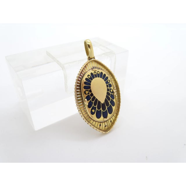 Vintage French 18k Gold and Enamel Pendant, 1900 For Sale - Image 18 of 18
